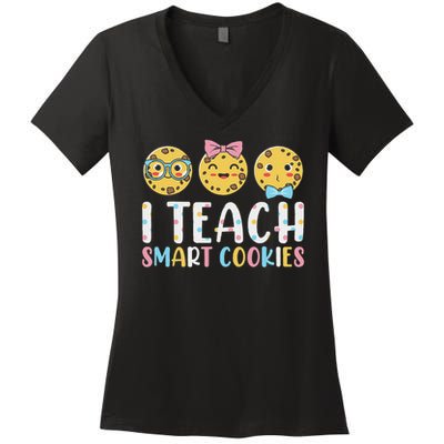 Funny Teacher I Teach Smart Cookies Women's V-Neck T-Shirt