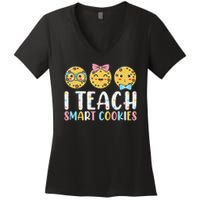 Funny Teacher I Teach Smart Cookies Women's V-Neck T-Shirt