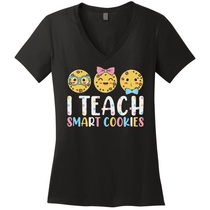 Funny Teacher I Teach Smart Cookies Women's V-Neck T-Shirt