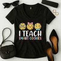 Funny Teacher I Teach Smart Cookies Women's V-Neck T-Shirt