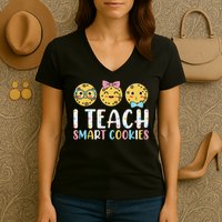 Funny Teacher I Teach Smart Cookies Women's V-Neck T-Shirt