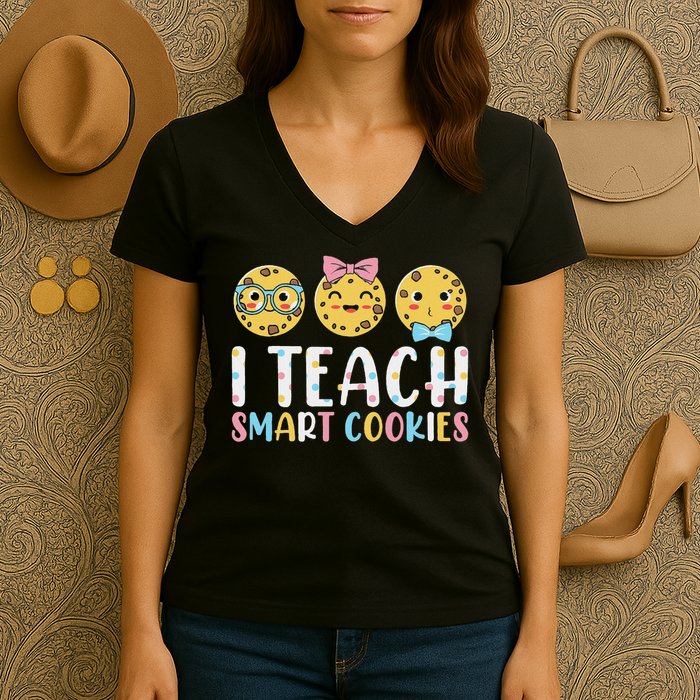 Funny Teacher I Teach Smart Cookies Women's V-Neck T-Shirt