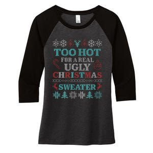 Funny This Is My ItS Too Hot For Ugly Christmas Sweaters Women's Tri-Blend 3/4-Sleeve Raglan Shirt