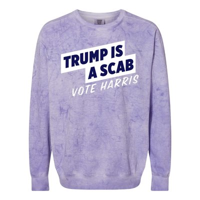 Funny Trump Is A Scab Vote Harris Kamala 2024 Colorblast Crewneck Sweatshirt