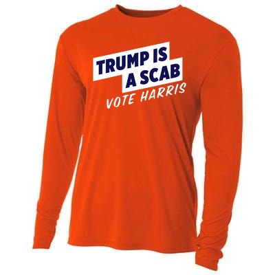 Funny Trump Is A Scab Vote Harris Kamala 2024 Cooling Performance Long Sleeve Crew