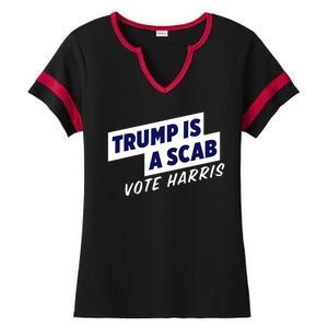 Funny Trump Is A Scab Vote Harris Kamala 2024 Ladies Halftime Notch Neck Tee