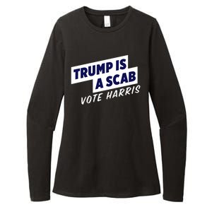 Funny Trump Is A Scab Vote Harris Kamala 2024 Womens CVC Long Sleeve Shirt