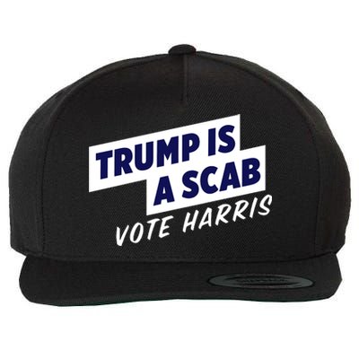 Funny Trump Is A Scab Vote Harris Kamala 2024 Wool Snapback Cap