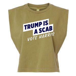 Funny Trump Is A Scab Vote Harris Kamala 2024 Garment-Dyed Women's Muscle Tee