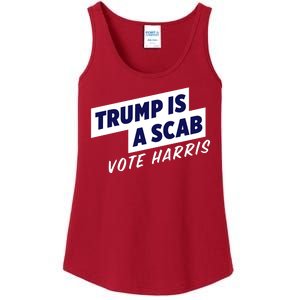 Funny Trump Is A Scab Vote Harris Kamala 2024 Ladies Essential Tank