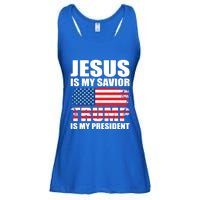 Funny Trump Jesus Is My Savior Trump Is My President Gift Ladies Essential Flowy Tank