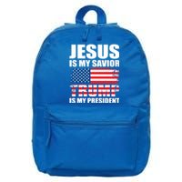 Funny Trump Jesus Is My Savior Trump Is My President Gift 16 in Basic Backpack