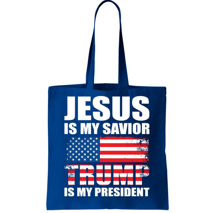 Funny Trump Jesus Is My Savior Trump Is My President Gift Tote Bag