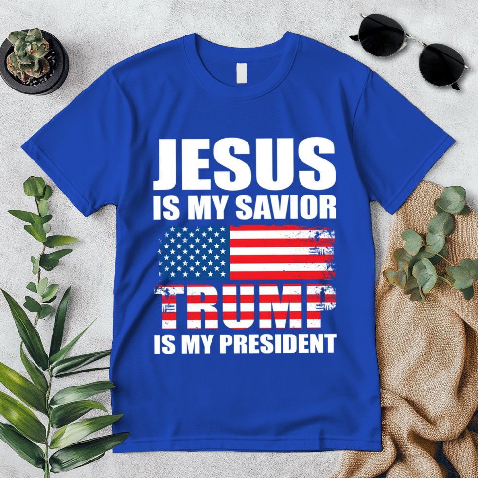 Funny Trump Jesus Is My Savior Trump Is My President Gift Premium T-Shirt