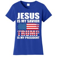 Funny Trump Jesus Is My Savior Trump Is My President Gift Women's T-Shirt