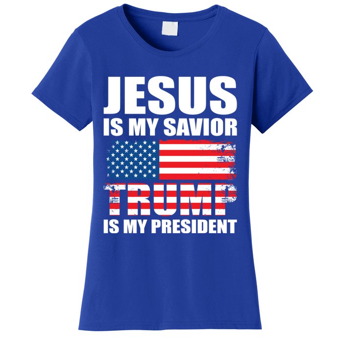 Funny Trump Jesus Is My Savior Trump Is My President Gift Women's T-Shirt