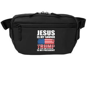 Funny Trump Jesus Is My Savior Trump Is My President Gift Crossbody Pack