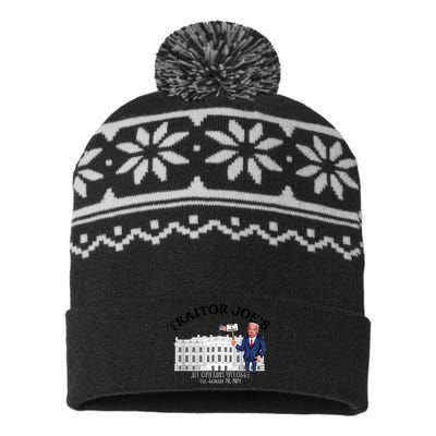 Funny Traitor Joe All Cowards Welcome Anti Joe Biden Traitor Joe Meme USA-Made Snowflake Beanie