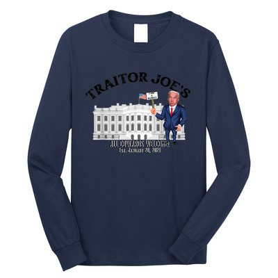 Funny Traitor Joe All Cowards Welcome Anti Joe Biden Traitor Joe Meme Long Sleeve Shirt