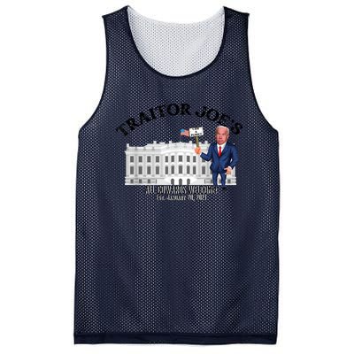 Funny Traitor Joe All Cowards Welcome Anti Joe Biden Traitor Joe Meme Mesh Reversible Basketball Jersey Tank