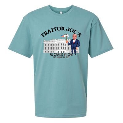 Funny Traitor Joe All Cowards Welcome Anti Joe Biden Traitor Joe Meme Sueded Cloud Jersey T-Shirt