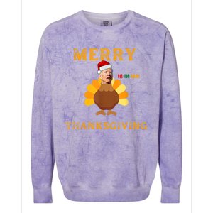 Funny Thanksgiving Joe Biden Merry Thanksgiving Confused Colorblast Crewneck Sweatshirt