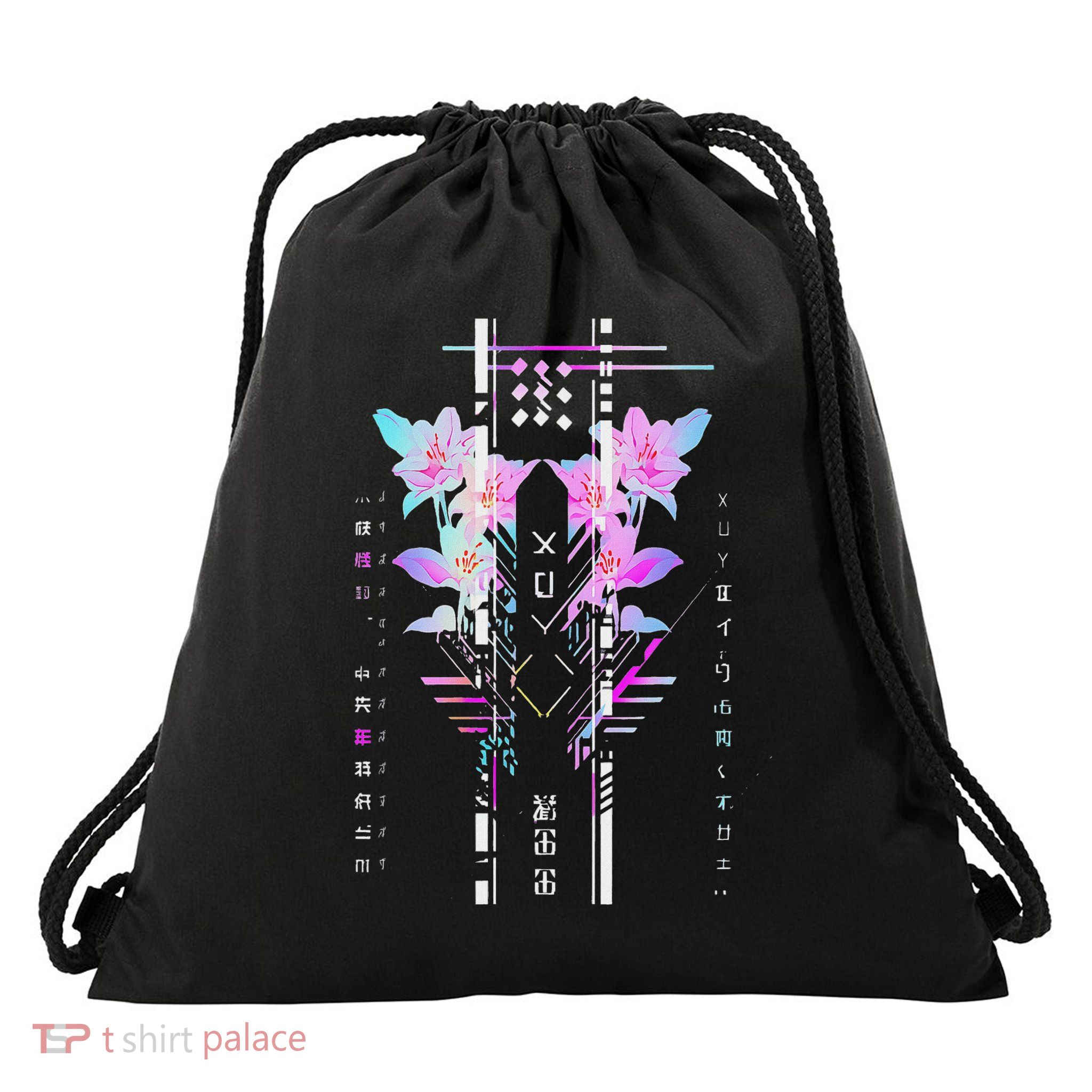 Futuristic Techwear Japanese Cyberpunk Harajuku Streetwear Drawstring Bag