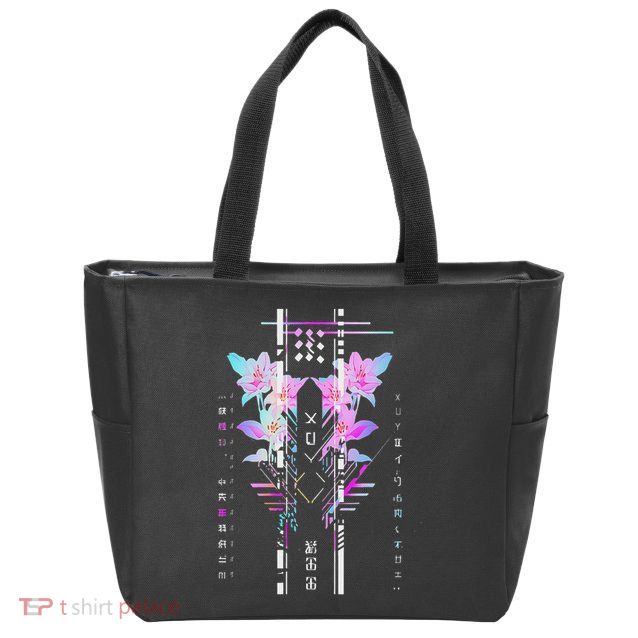 Futuristic Techwear Japanese Cyberpunk Harajuku Streetwear Zip Tote Bag