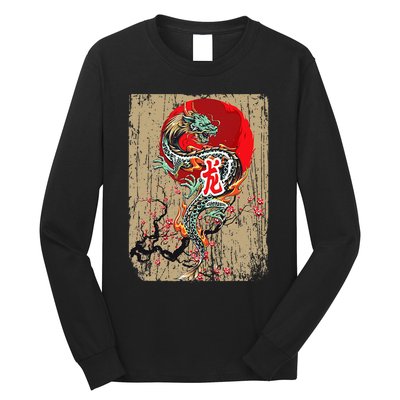 funny Traditional Japanese Dragon Art Japan Long Sleeve Shirt