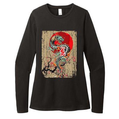 funny Traditional Japanese Dragon Art Japan Womens CVC Long Sleeve Shirt