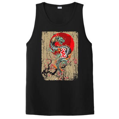 funny Traditional Japanese Dragon Art Japan PosiCharge Competitor Tank