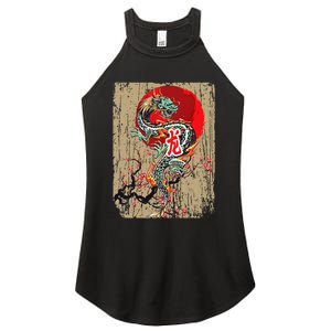 funny Traditional Japanese Dragon Art Japan Women’s Perfect Tri Rocker Tank