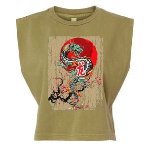 funny Traditional Japanese Dragon Art Japan Garment-Dyed Women's Muscle Tee