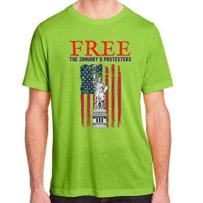 Free The January 6 Protesters Anti Biden Conservative 8 Adult ChromaSoft Performance T-Shirt