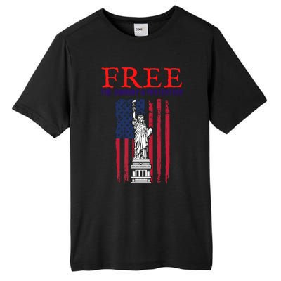 Free The January 6 Protesters Anti Biden Conservative 8 Tall Fusion ChromaSoft Performance T-Shirt