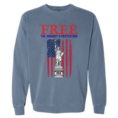 Free The January 6 Protesters Anti Biden Conservative 8 Garment-Dyed Sweatshirt