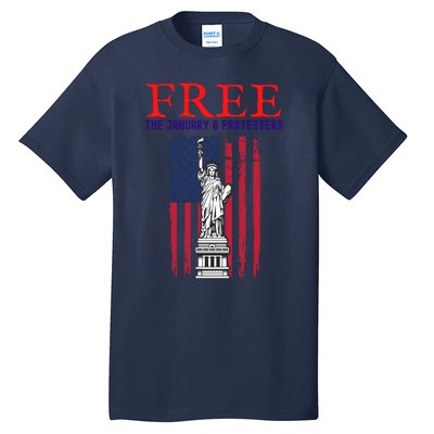 Free The January 6 Protesters Anti Biden Conservative 8 Tall T-Shirt