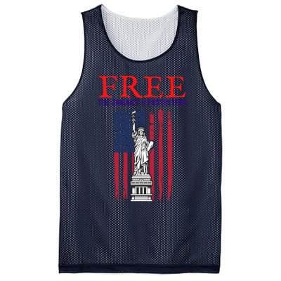 Free The January 6 Protesters Anti Biden Conservative 8 Mesh Reversible Basketball Jersey Tank