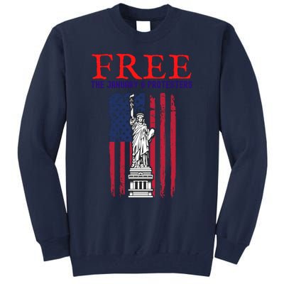 Free The January 6 Protesters Anti Biden Conservative 8 Tall Sweatshirt