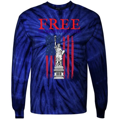 Free The January 6 Protesters Anti Biden Conservative 8 Tie-Dye Long Sleeve Shirt