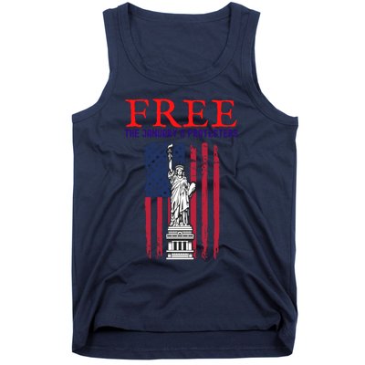 Free The January 6 Protesters Anti Biden Conservative 8 Tank Top