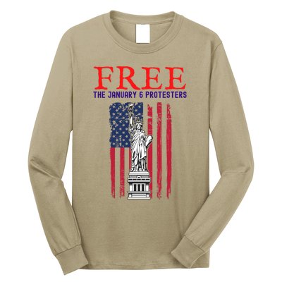 Free The January 6 Protesters Anti Biden Conservative 8 Long Sleeve Shirt