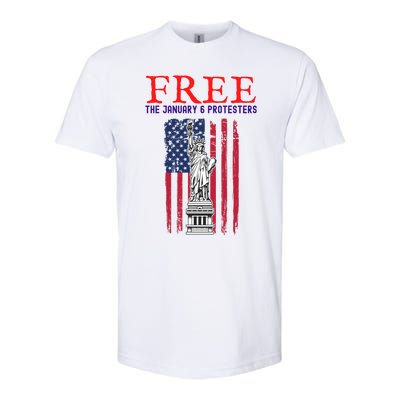 Free The January 6 Protesters Anti Biden Conservative 8 Softstyle CVC T-Shirt