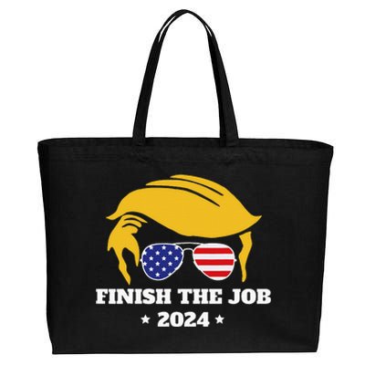 Finish The Job Conservative Right Wing 2024 Election Usa Cotton Canvas Jumbo Tote