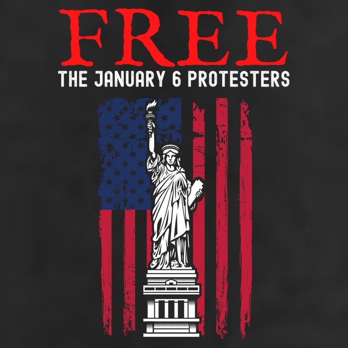 Free The January 6 Protesters Anti Biden Conservative 7 Panel Mesh Trucker Snapback Hat