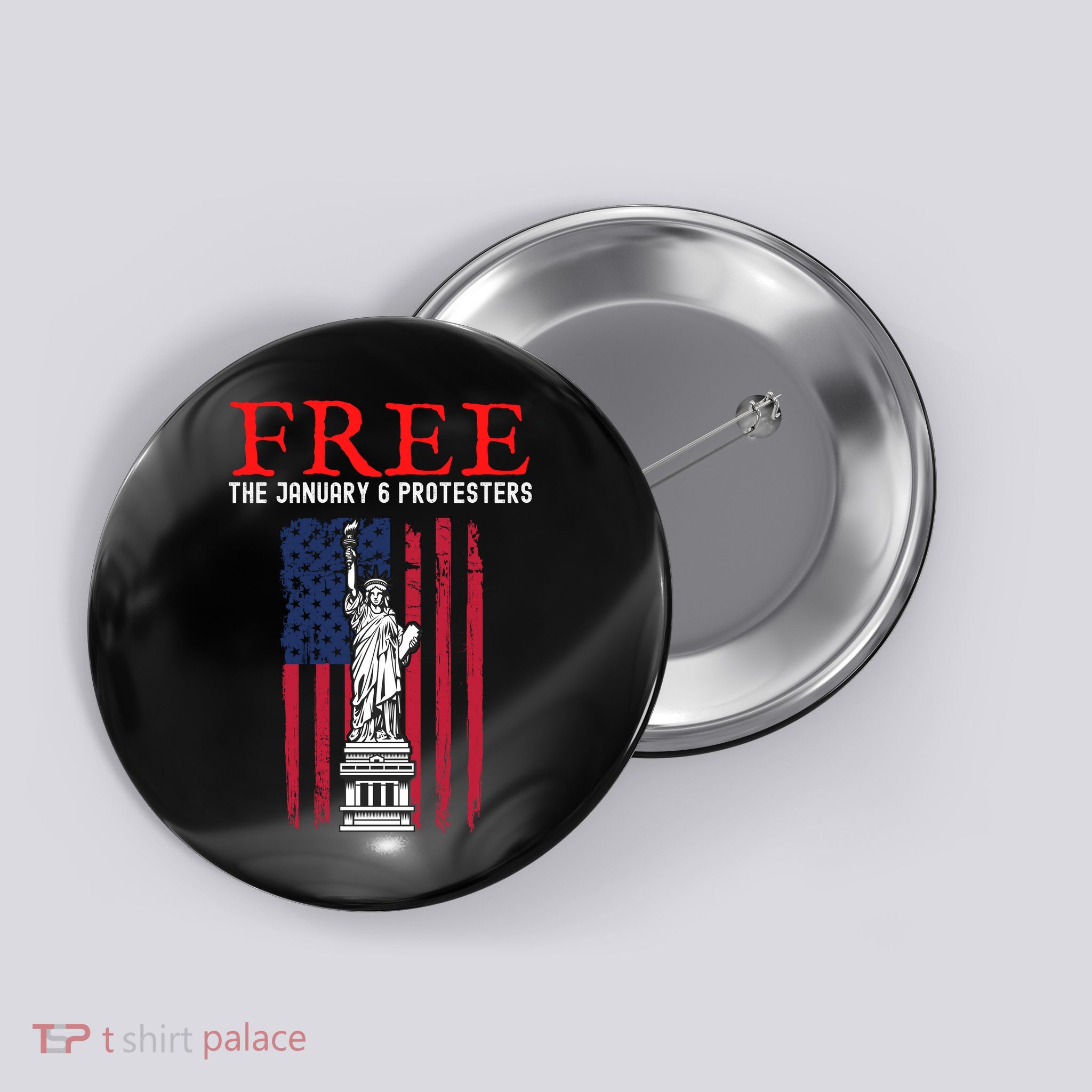 Free The January 6 Protesters Anti Biden Conservative Button
