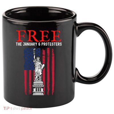 Free The January 6 Protesters Anti Biden Conservative 11oz C Handle Ceramic Mug