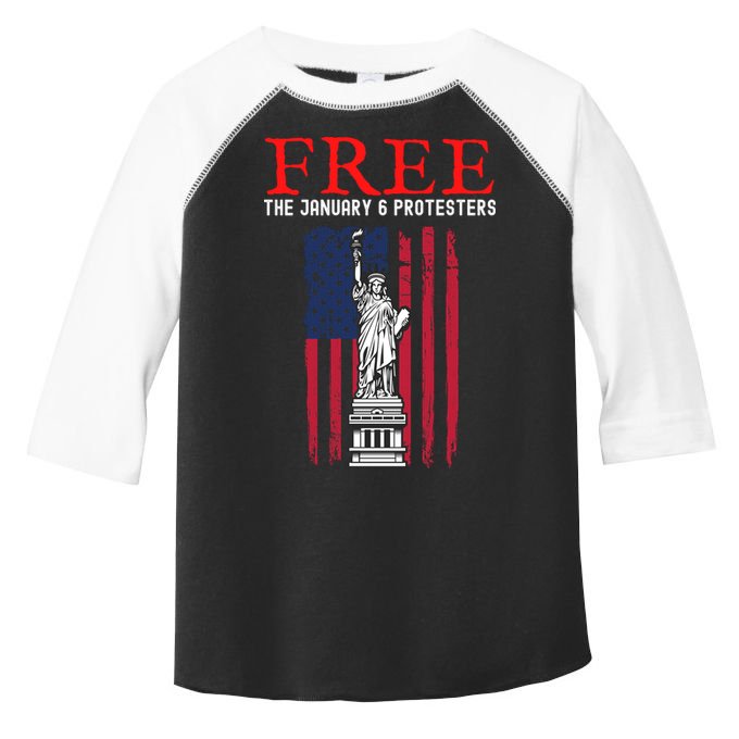 Free The January 6 Protesters Anti Biden Conservative Toddler Fine Jersey T-Shirt