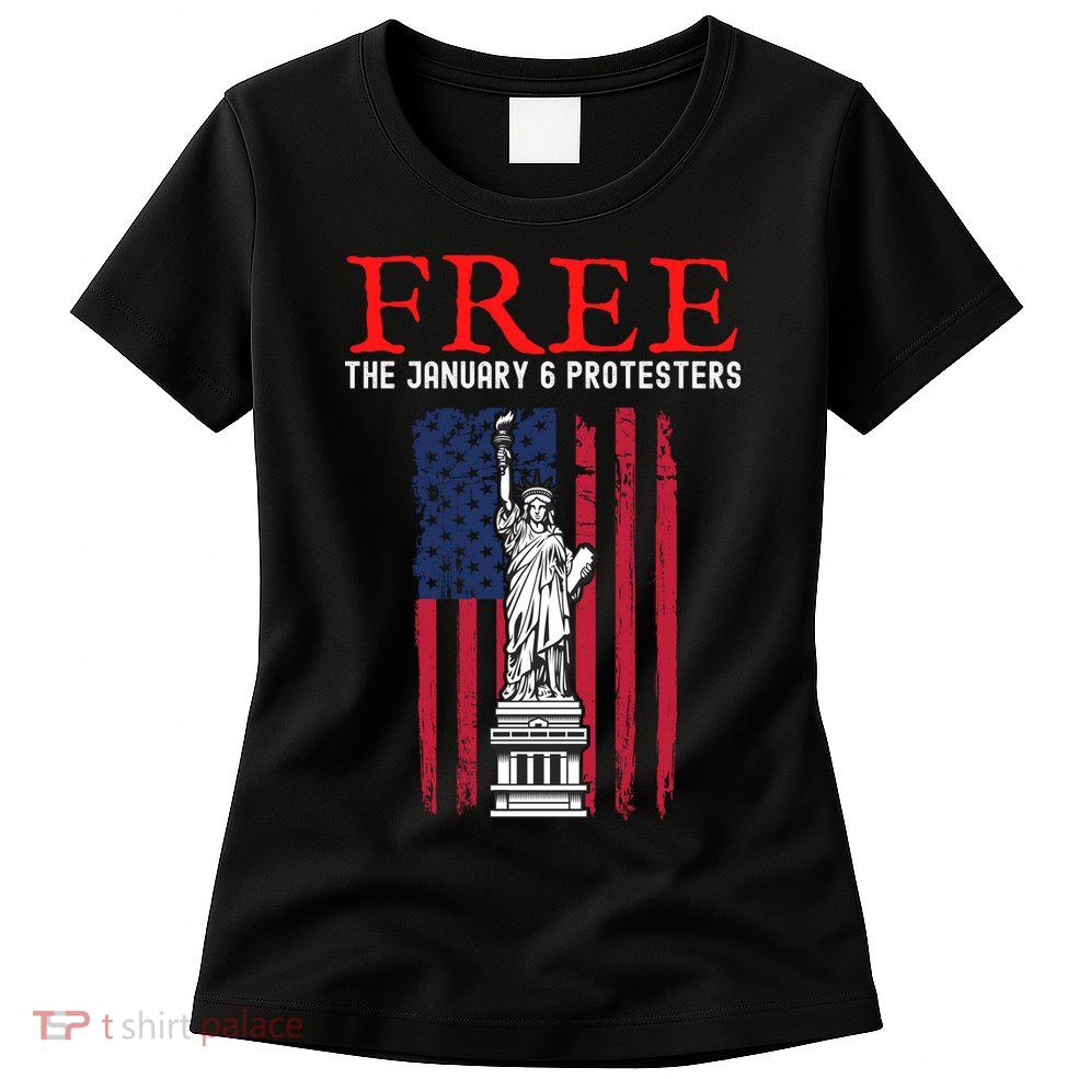 Free The January 6 Protesters Anti Biden Conservative Womens T-Shirt