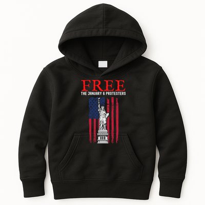 Free The January 6 Protesters Anti Biden Conservative Kids Hoodie